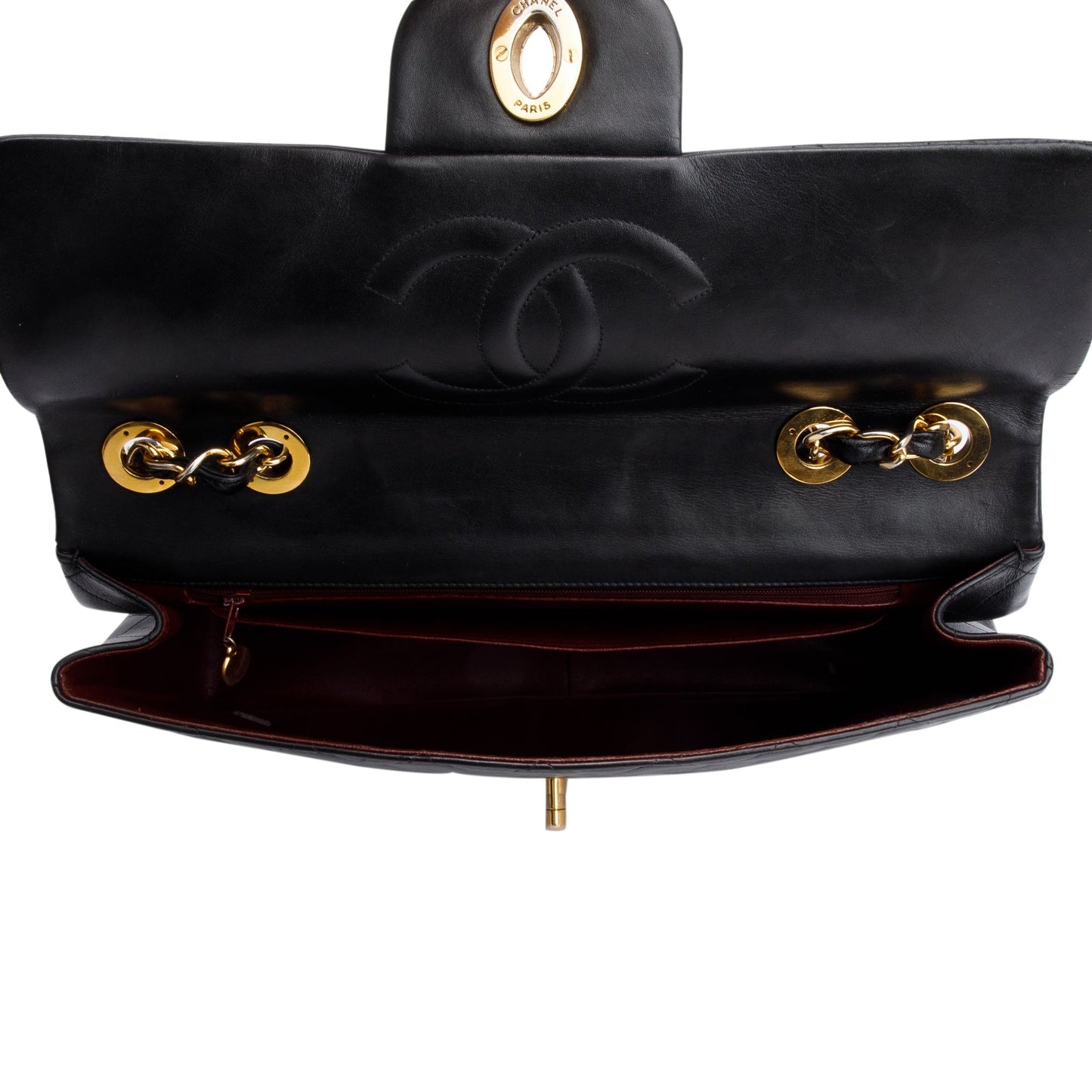 Chanel Black Lambskin Leather Vintage Jumbo XL Single Flap Bag