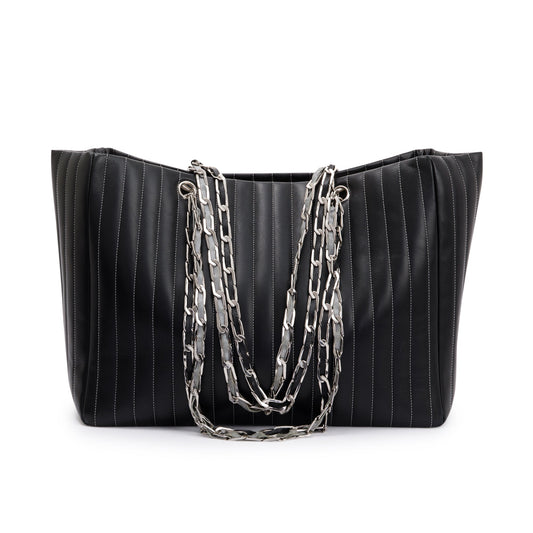 Chanel Black Lambskin Mademoiselle Ligne Tote