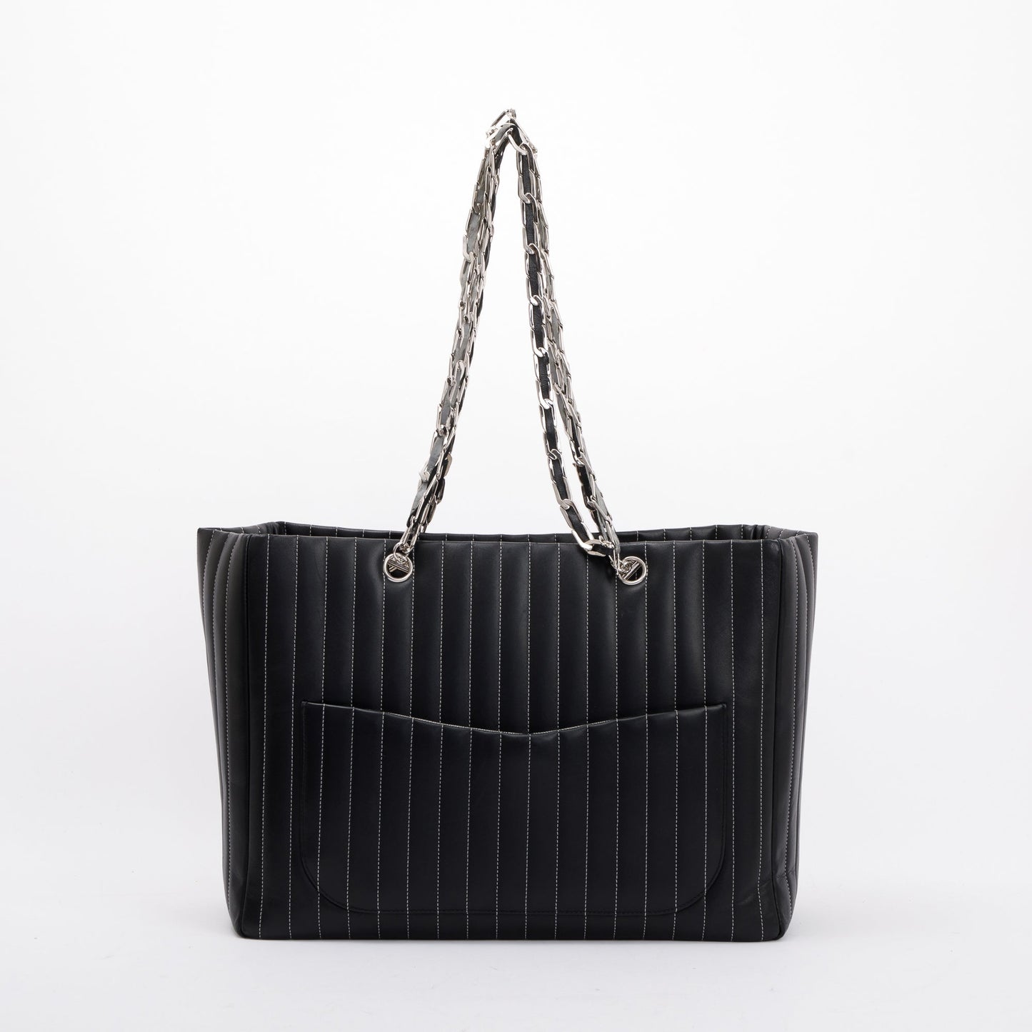 Chanel Black Lambskin Mademoiselle Ligne Tote