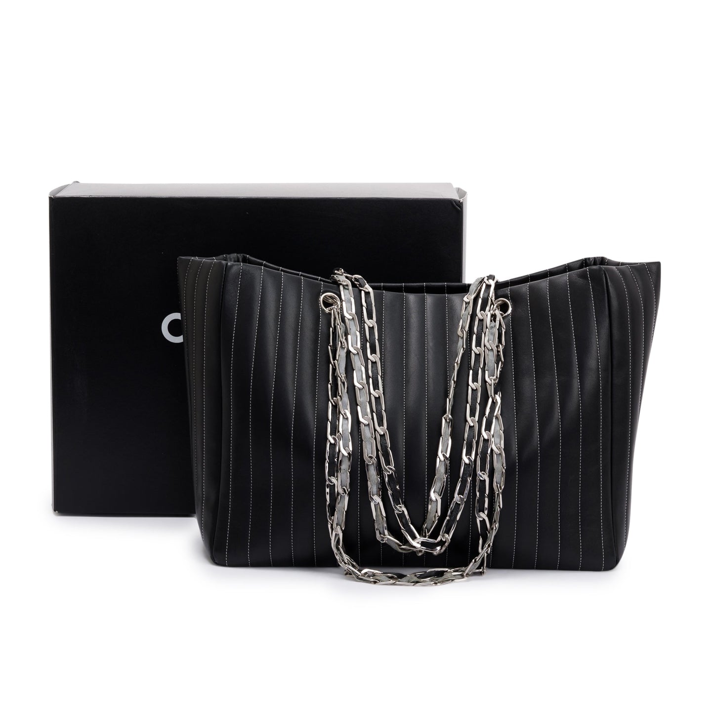 Chanel Black Lambskin Mademoiselle Ligne Tote