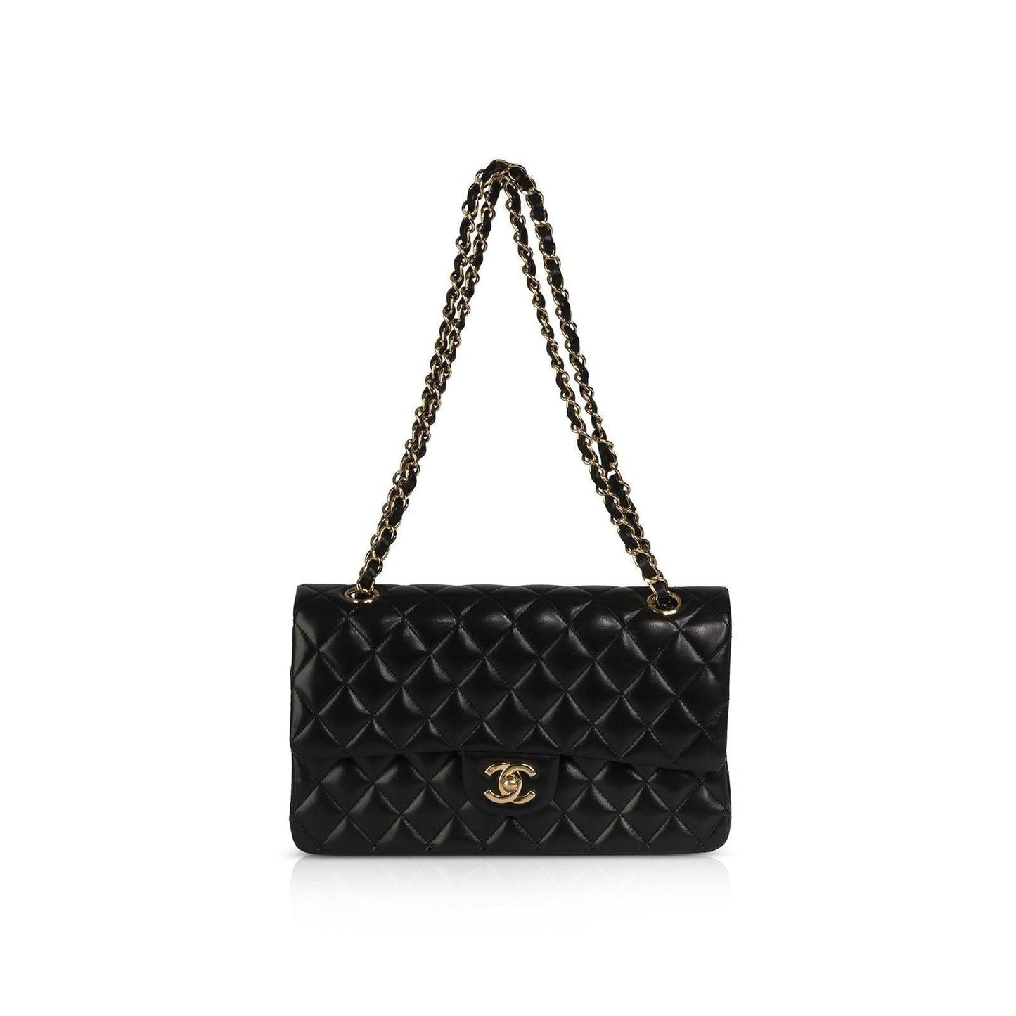 Chanel Black Lambskin Medium Classic Double Flap Bag