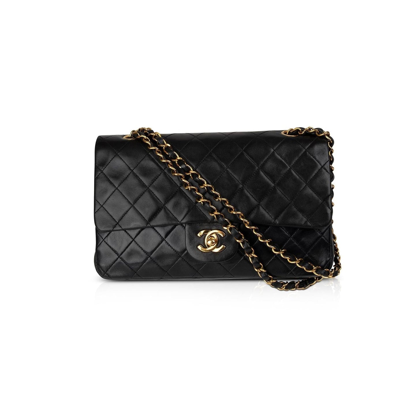 Chanel Black Lambskin Medium Classic Double Flap Bag