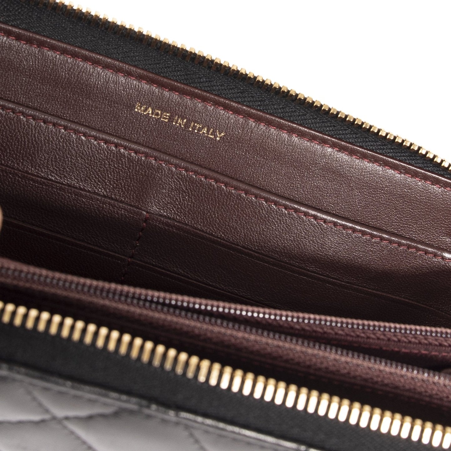 Chanel Black Lambskin Quilted Long Zip Wallet