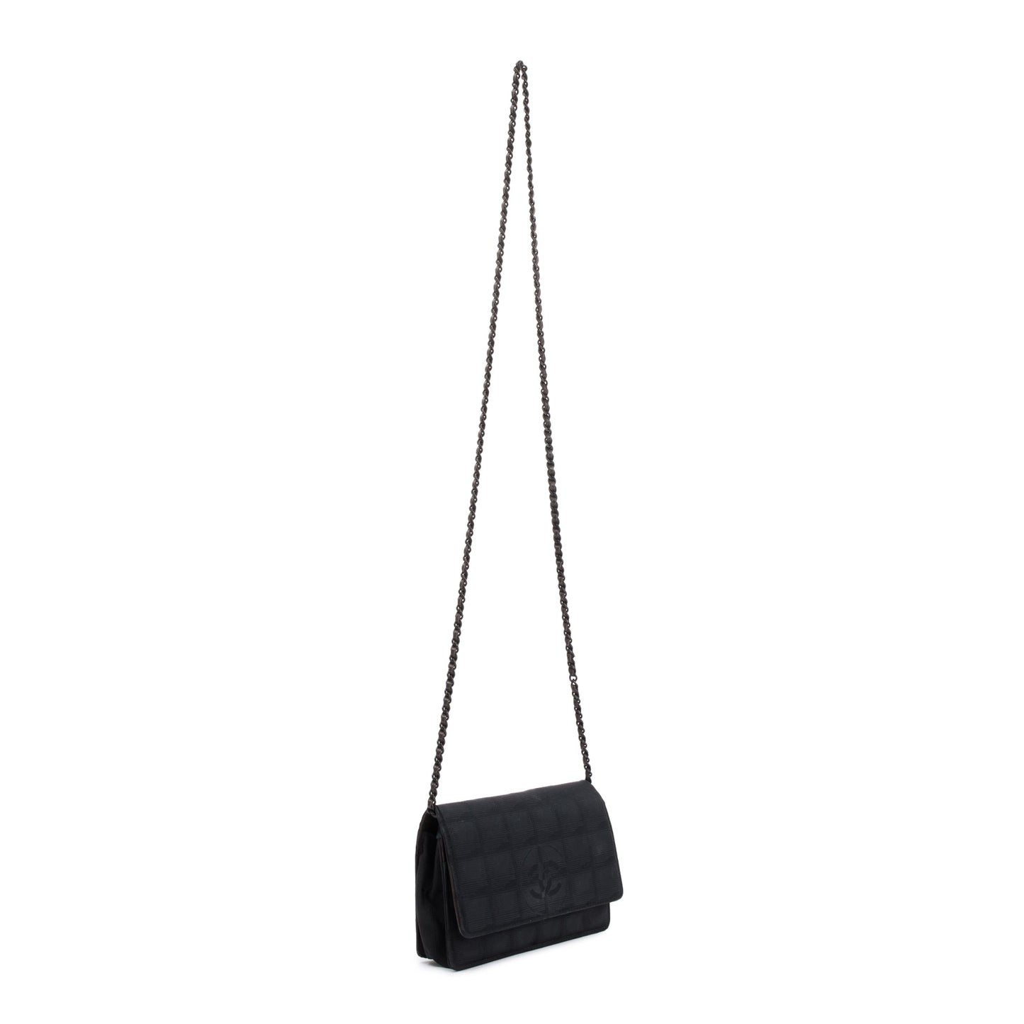 Chanel Black Nylon Travel Ligne Wallet on Chain