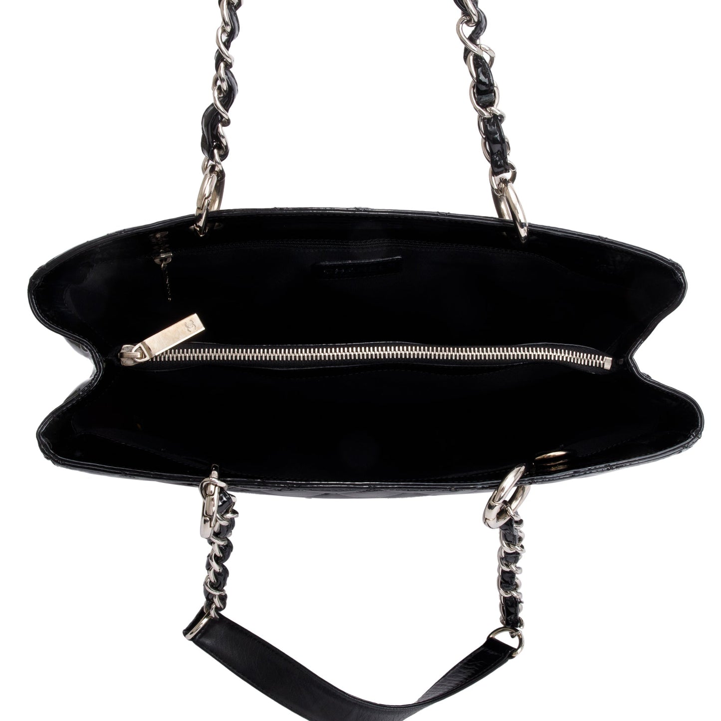 Chanel Black Patent Leather Grand Shopping Tote (GST)