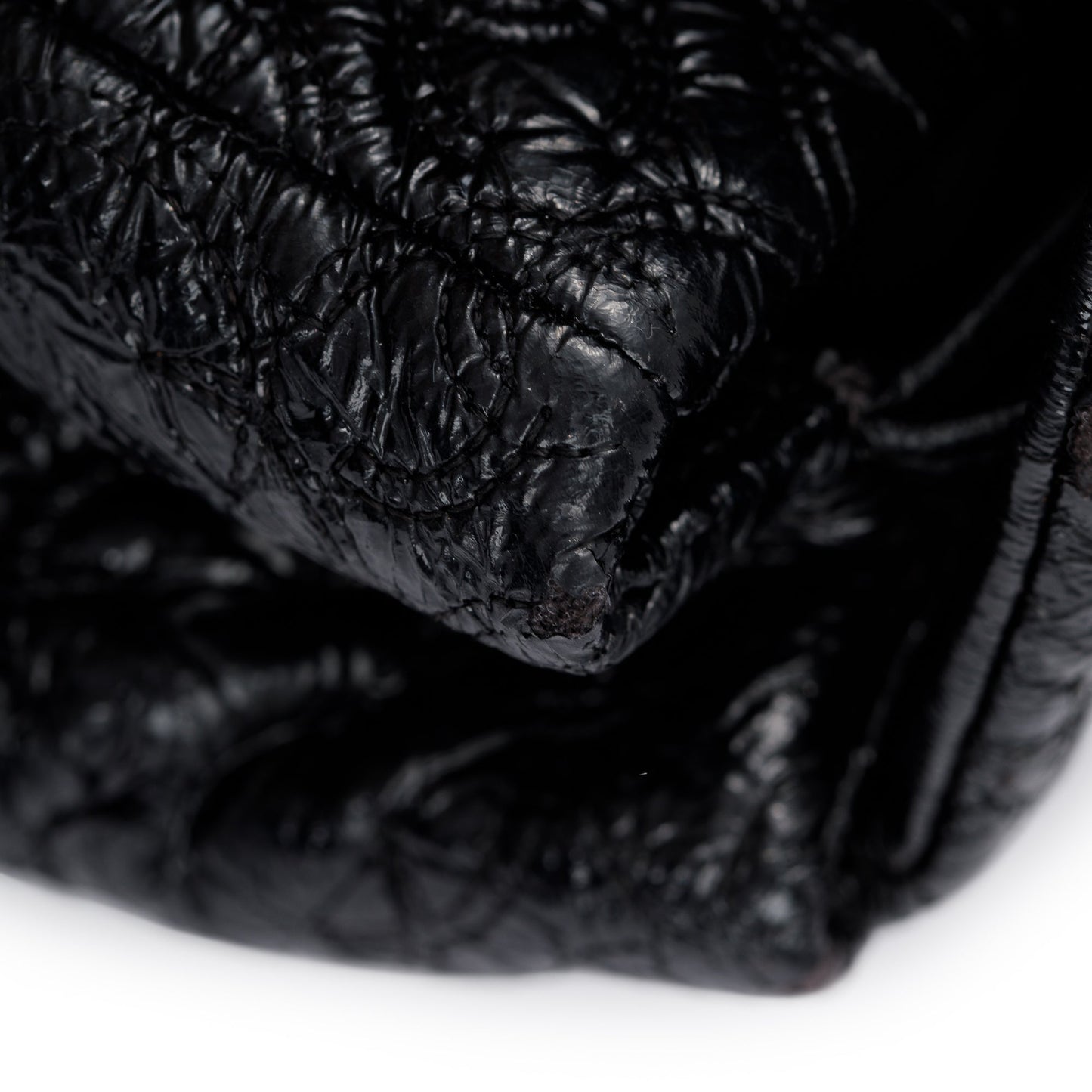 Chanel Black Patent Leather Rock In Moscow Flap Bag