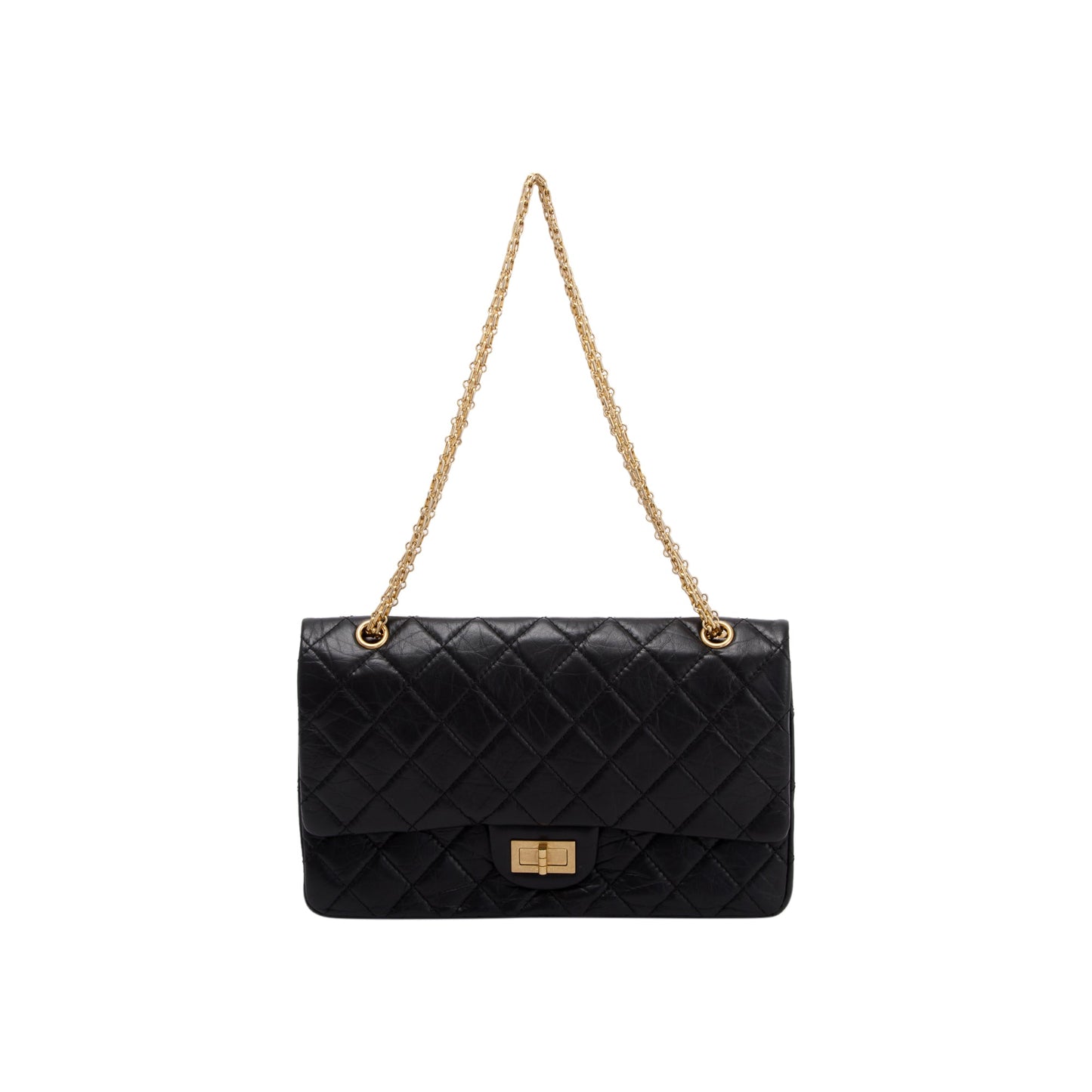 Chanel Black Quilted Calfskin Leather 2.55 Reissue 227 Double Flap Bag