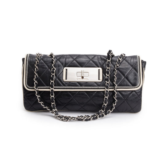 Chanel Black Quilted Calfskin Leather East/West Reissue Flap Bag