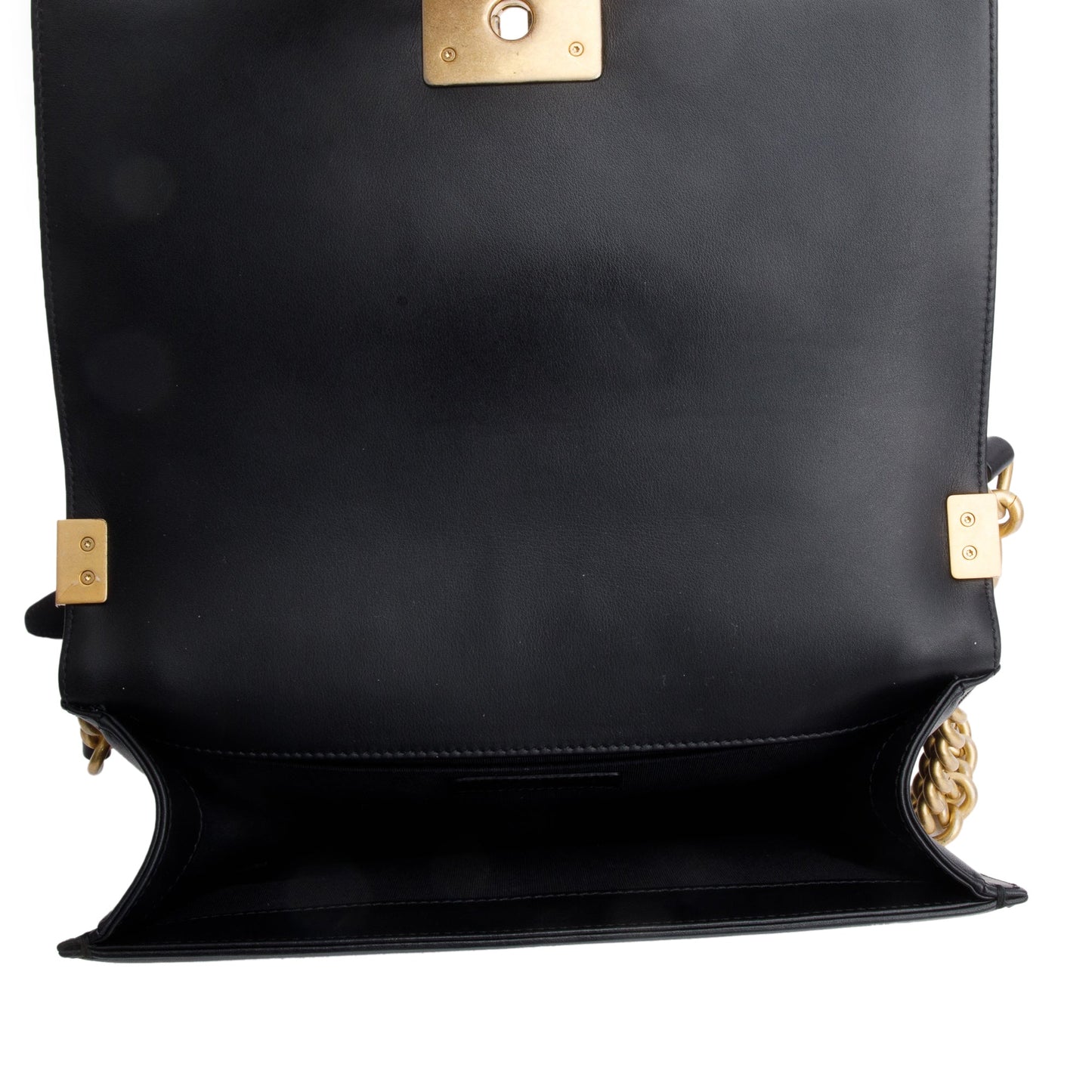Chanel Black Quilted Calfskin Leather Medium Boy Bag