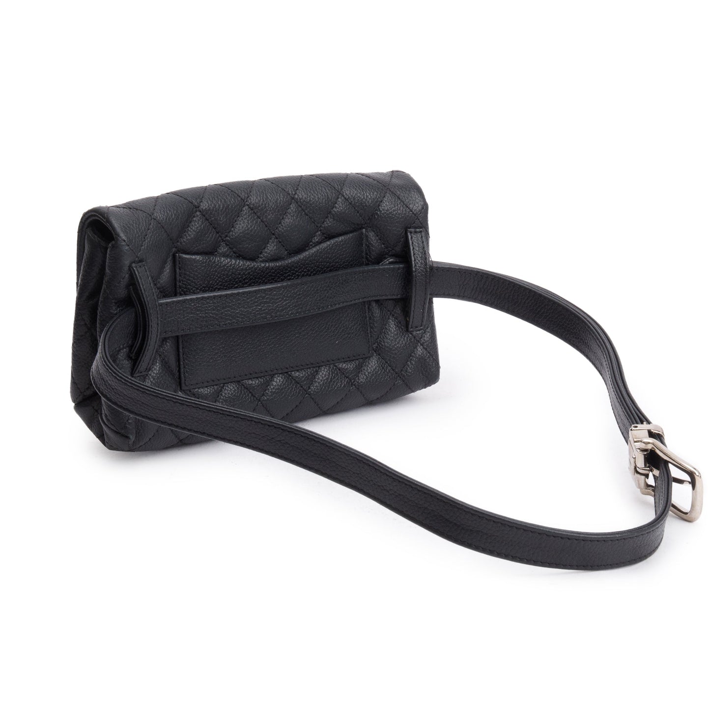 Chanel Black Quilted Caviar Leather 2.55 Reissue Flap Belt Bag