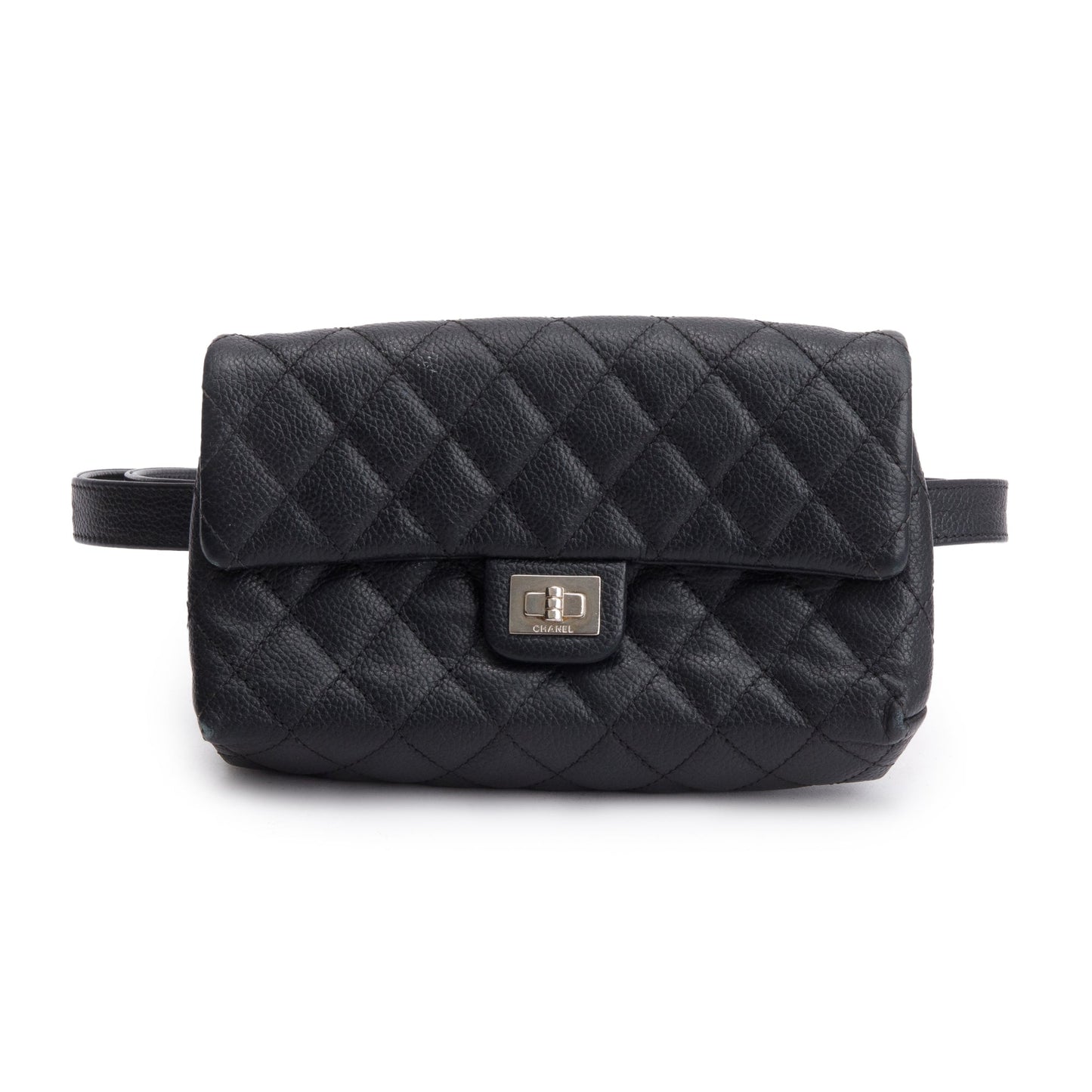 Chanel Black Quilted Caviar Leather 2.55 Reissue Flap Belt Bag