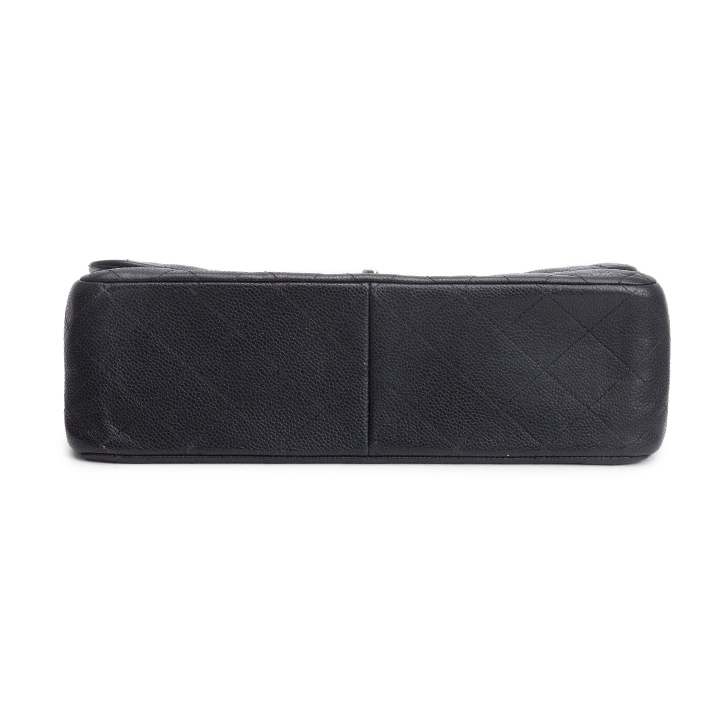 Chanel Black Quilted Caviar Leather Classic Jumbo Double Flap Bag