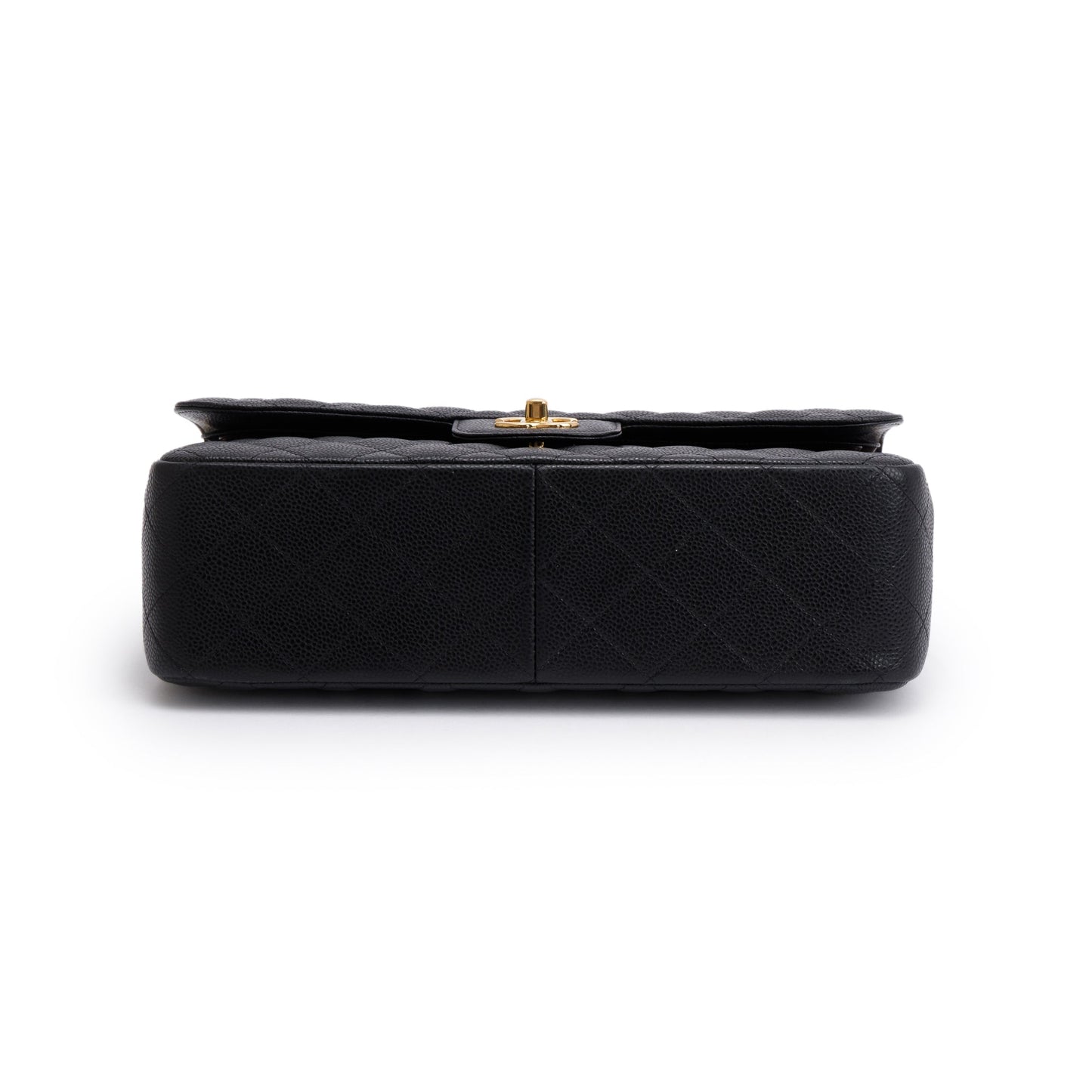 Chanel Black Quilted Caviar Leather Classic Jumbo Double Flap Bag