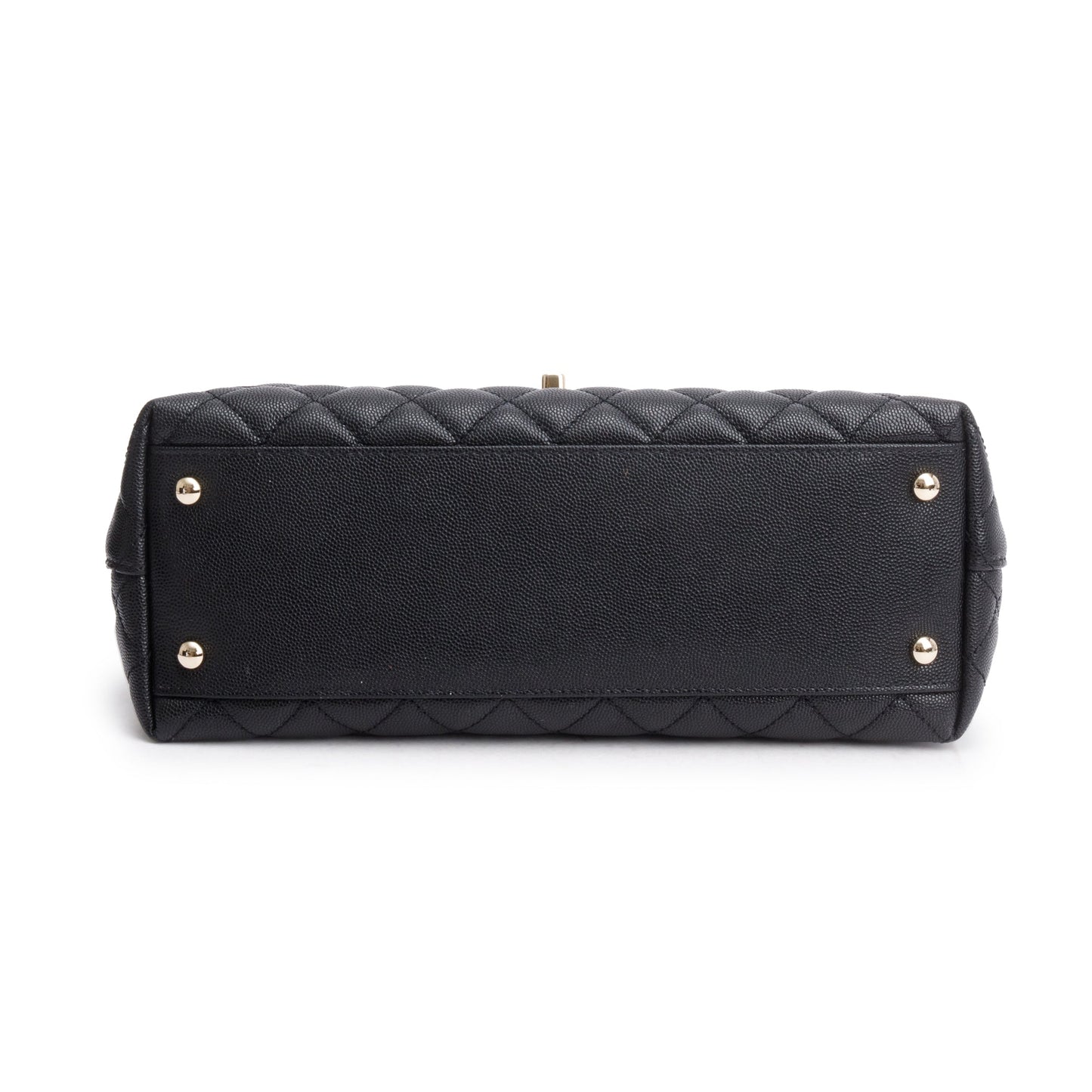Chanel Black Quilted Caviar Leather Large Flap Top Handle Bag