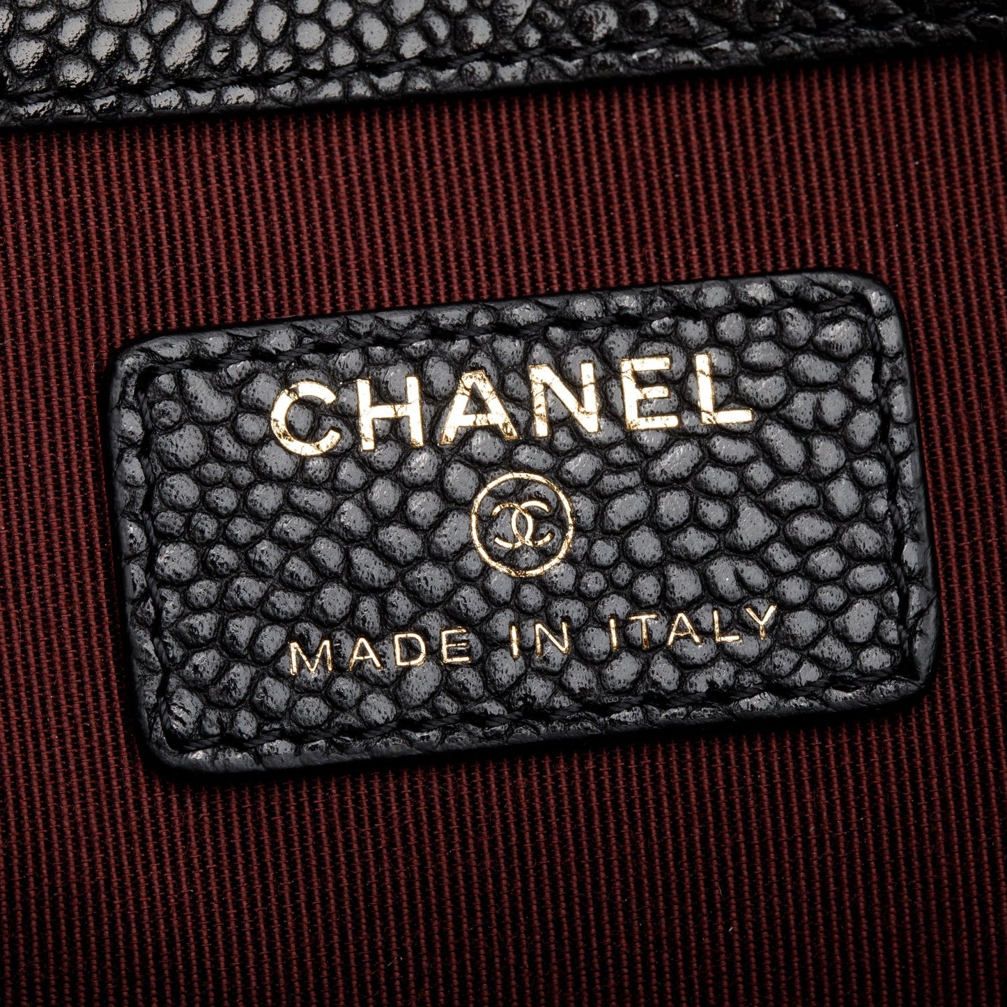 Chanel Black Quilted Caviar Leather Large O-Case Clutch