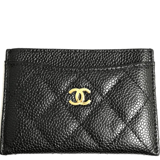 Chanel Black Quilted Grained Calfskin Classic Card Holder