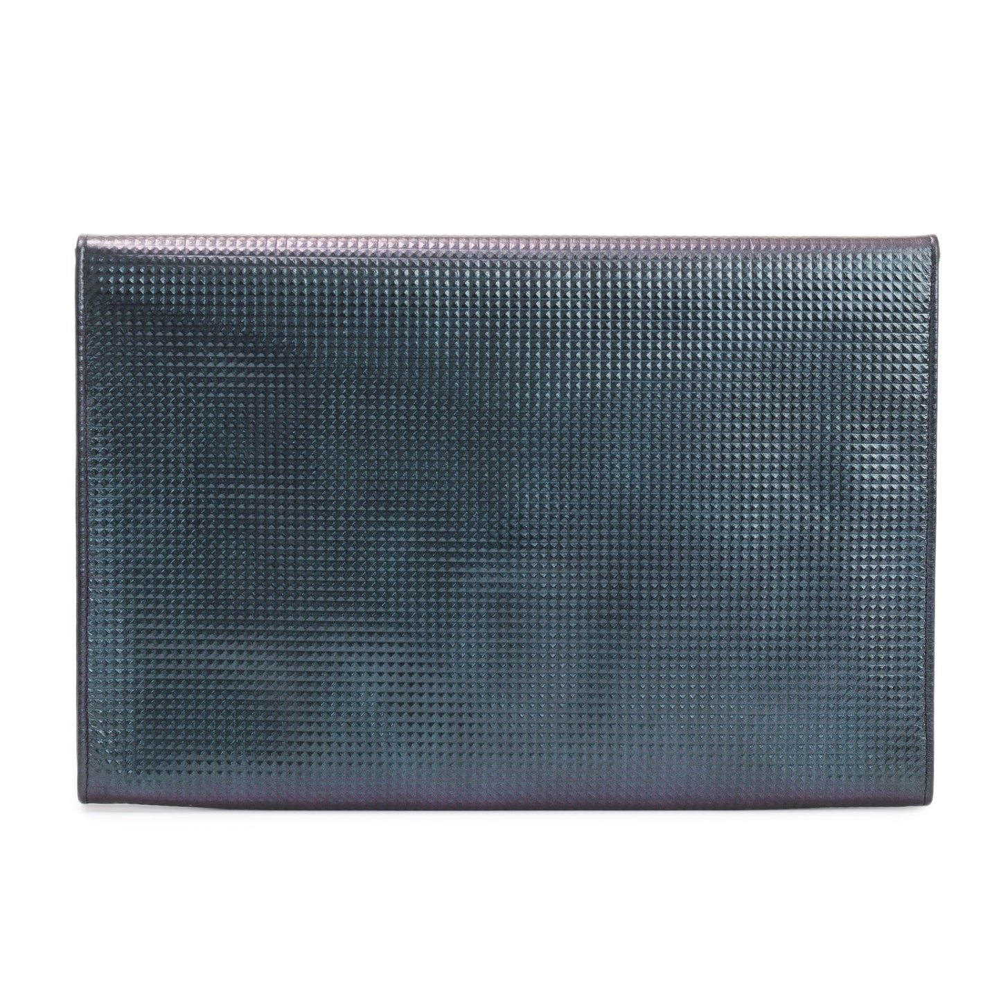 Chanel Black Quilted Holographic Patent Leather Envelope Clutch