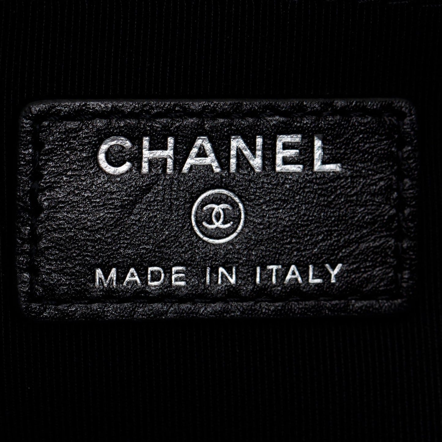 Chanel Black Quilted Holographic Patent Leather Envelope Clutch