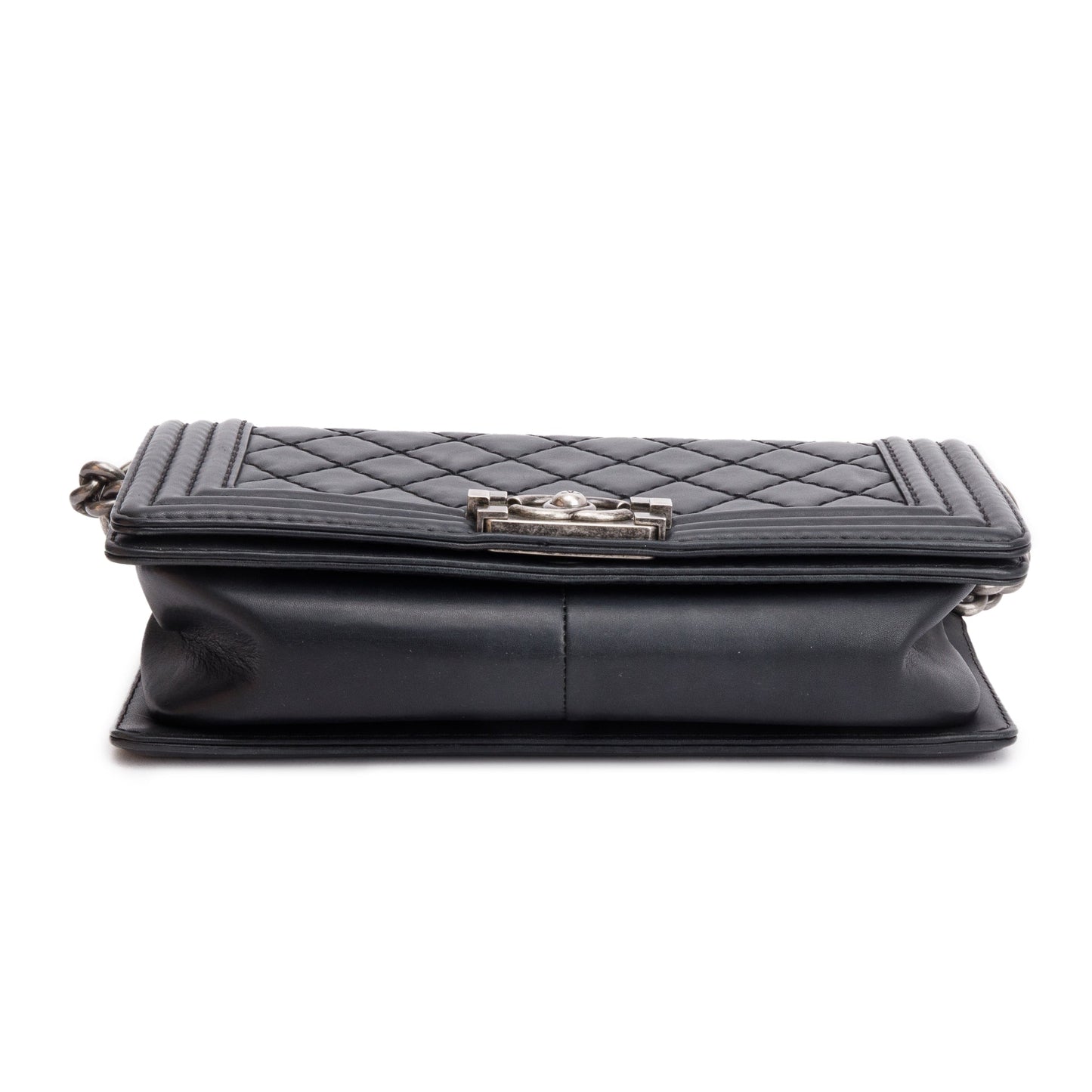 Chanel Black Quilted Lambskin Leather Medium Stitch It Boy Bag