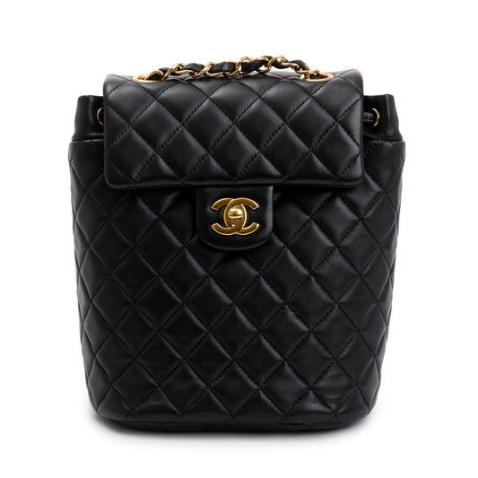Chanel Black Quilted Lambskin Leather Mini Urban Spirit Backpack