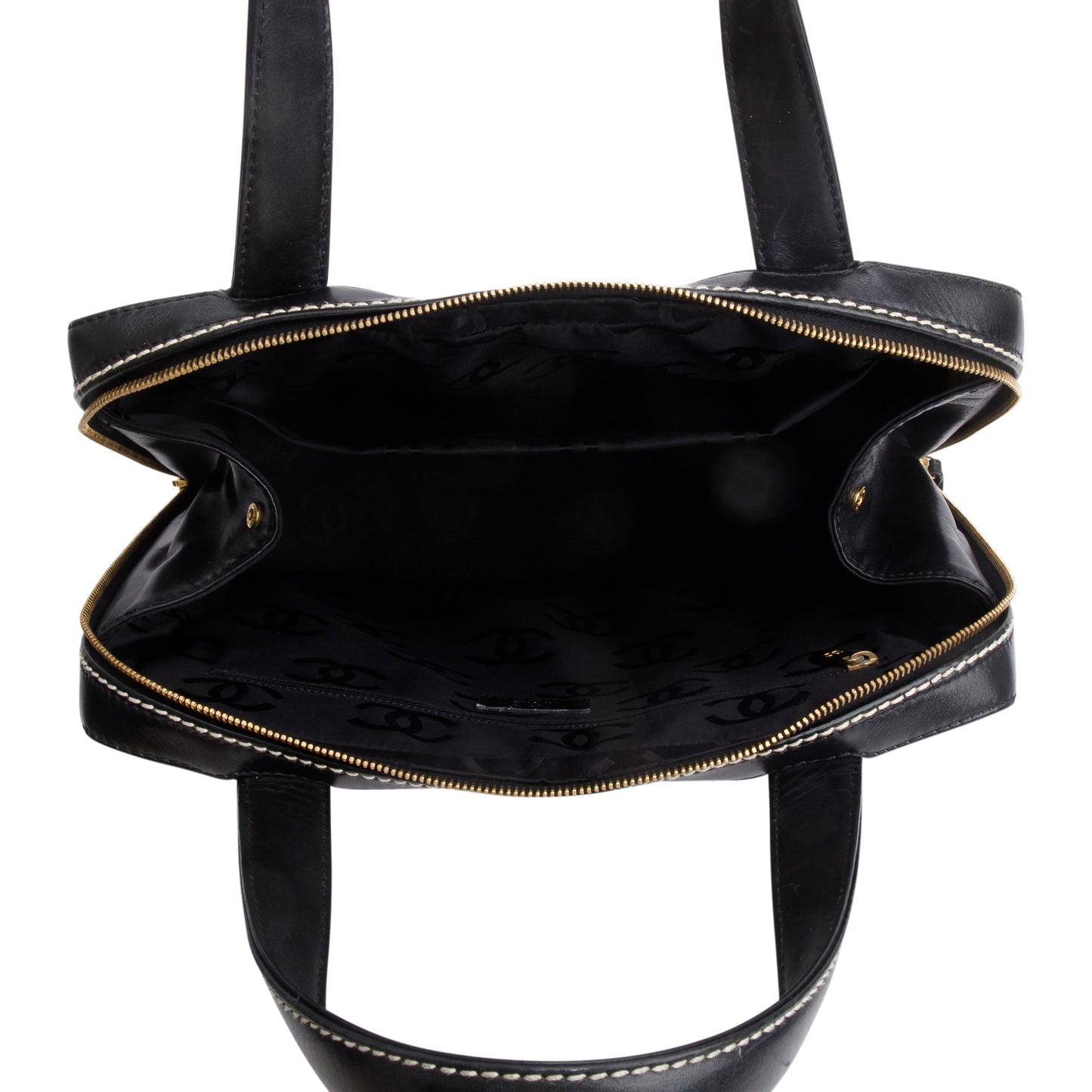 Chanel Black Quilted Leather Large Surpique Bowler Bag