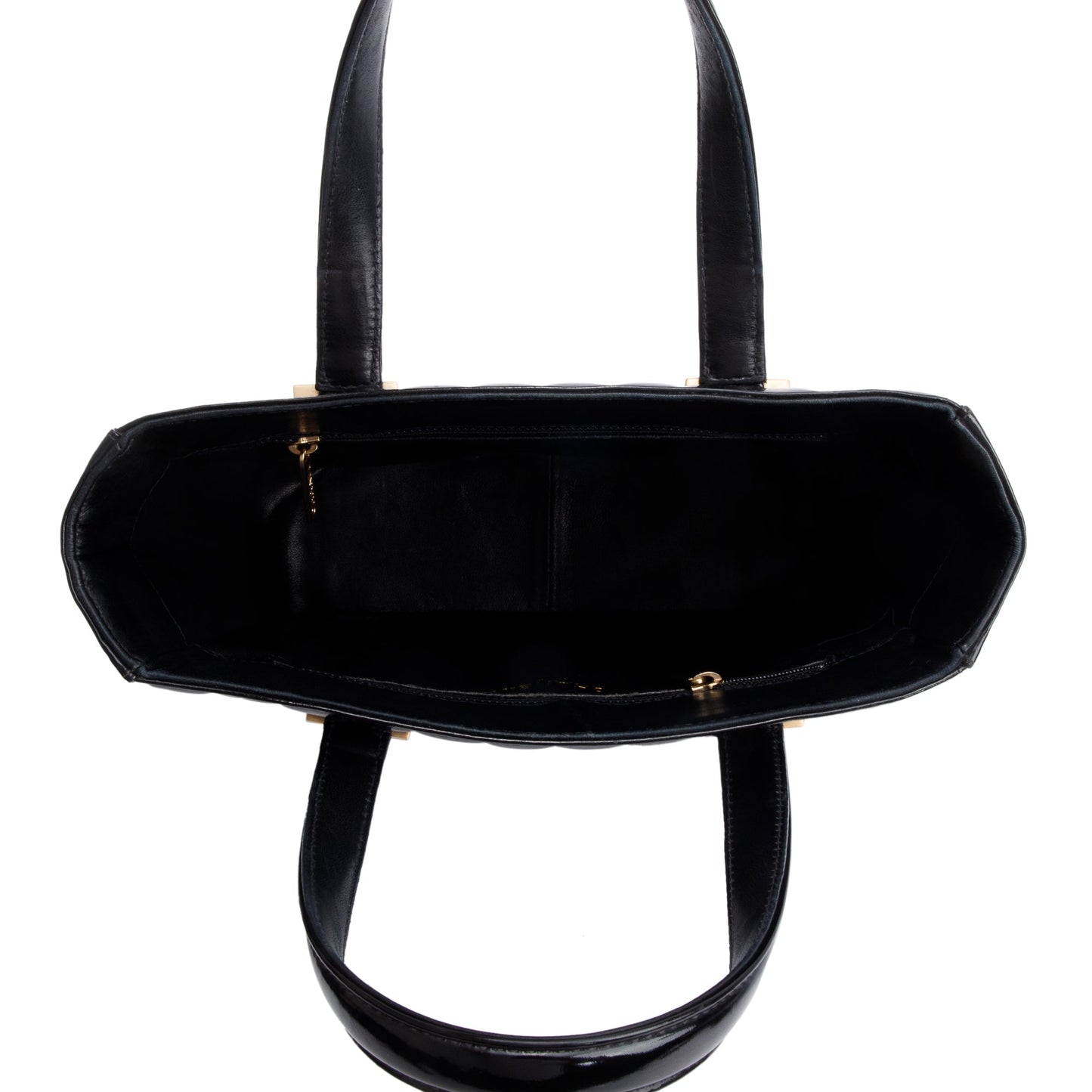 Chanel Black Quilted Patent Leather Chocolate Bar CC Tote Bag