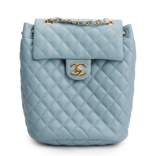 Chanel Blue Quilted Calfskin Leather Small Urban Spirit Backpack