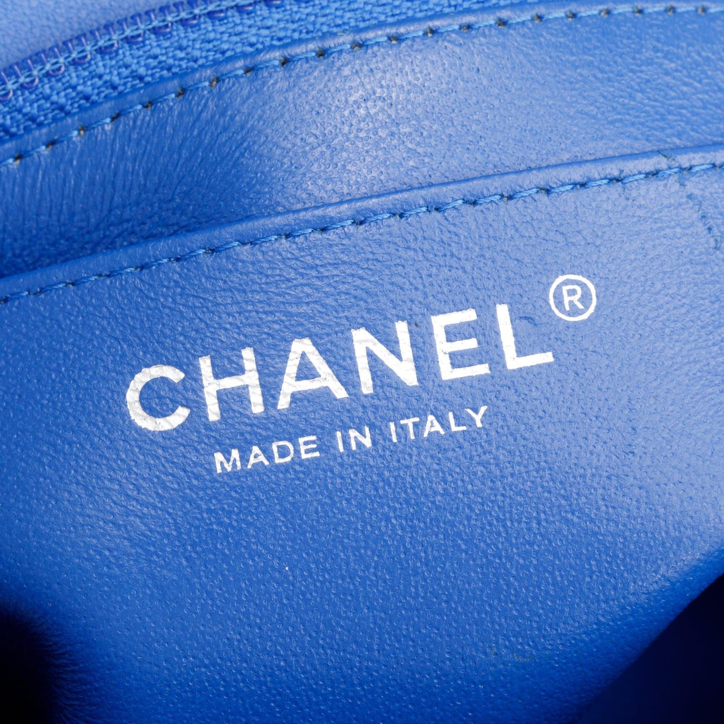 Chanel Blue Quilted Lambskin Leather Classic Square Mini Flap Bag