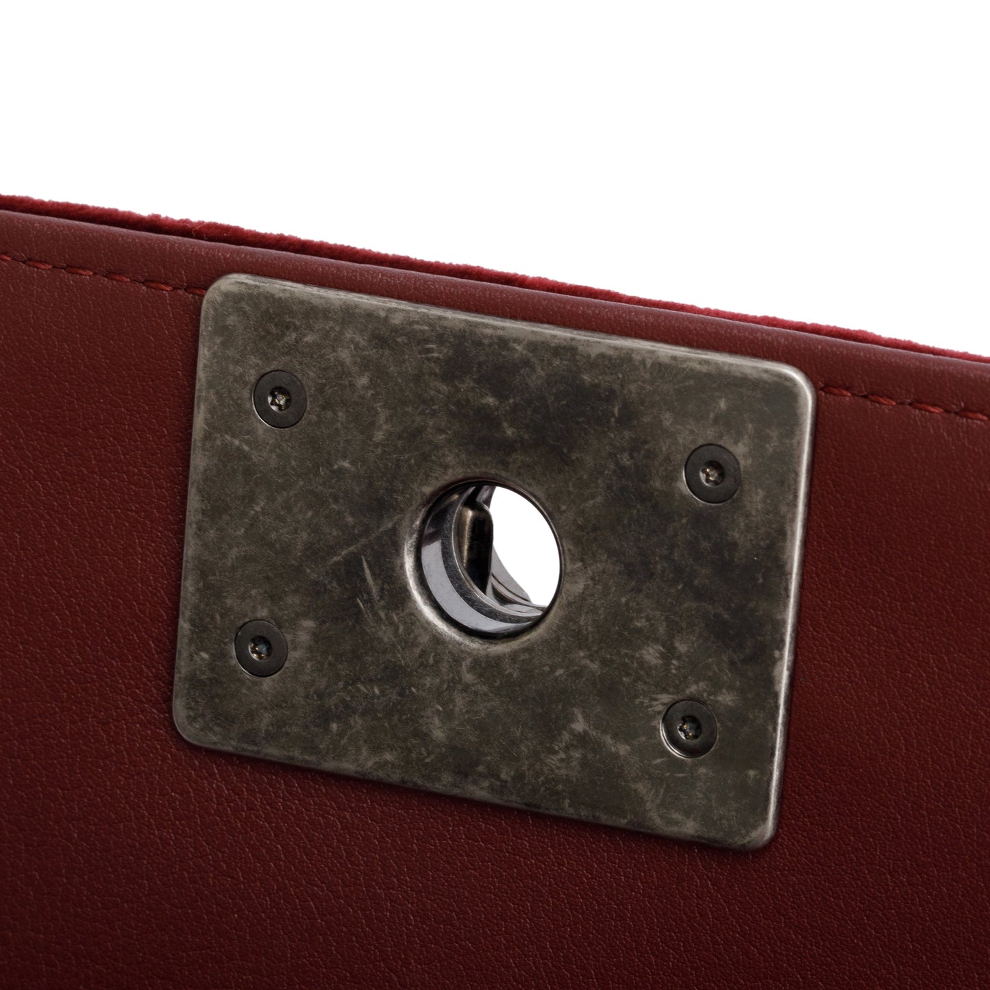 Chanel Burgundy Quilted Velvet Small Boy Bag