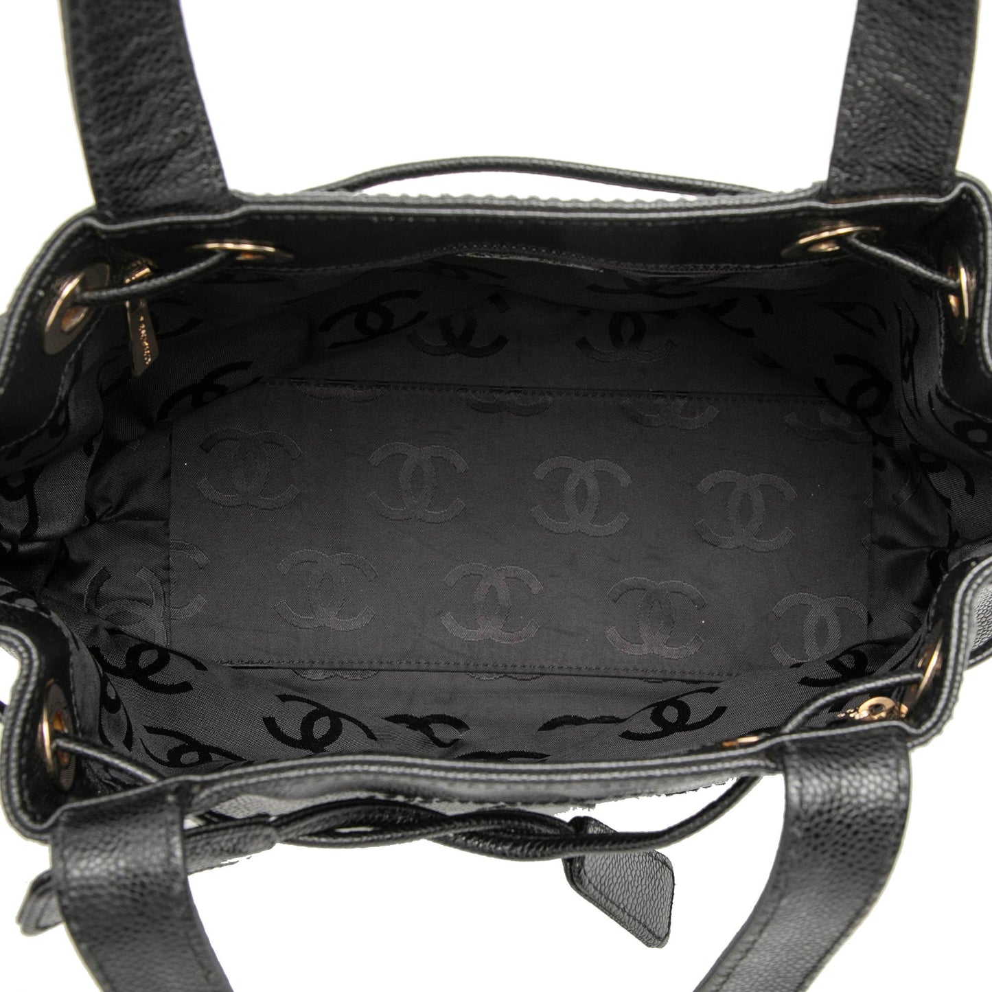 Chanel CC Caviar Drawstring Tote