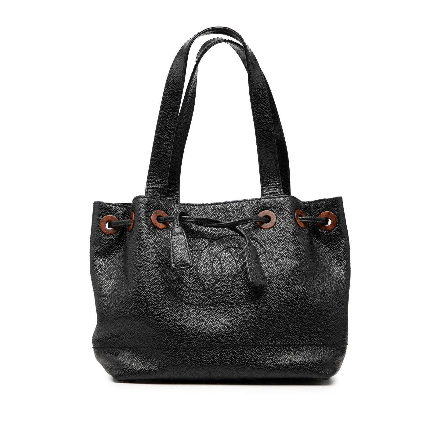 Chanel CC Caviar Drawstring Tote