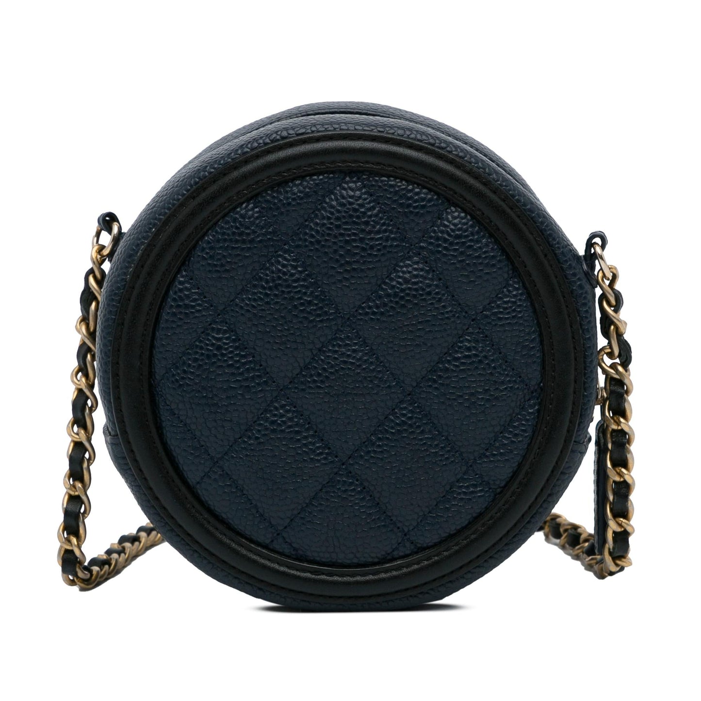 Chanel Caviar CC Filigree Round Crossbody Bag (SHG-f1Lbtg)
