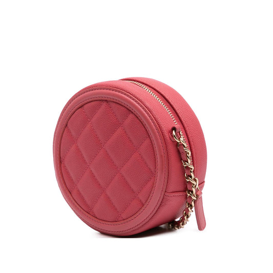 Chanel Caviar CC Filigree Round Crossbody