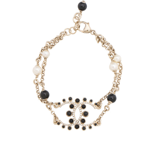 Chanel Crystal Pearl CC Bracelet (SHF-I2oyw1)