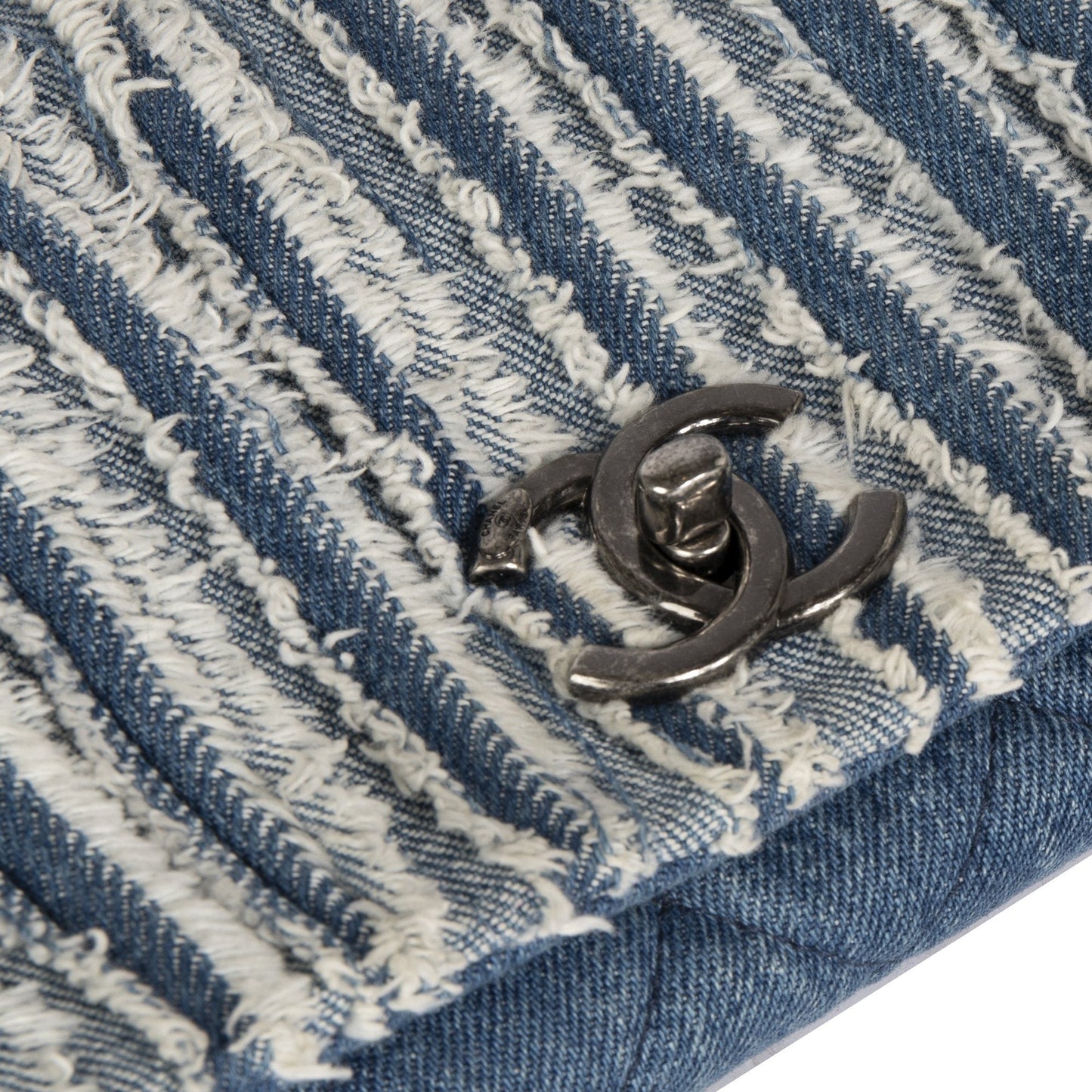 Chanel Denim Fringe Medium Flap Bag