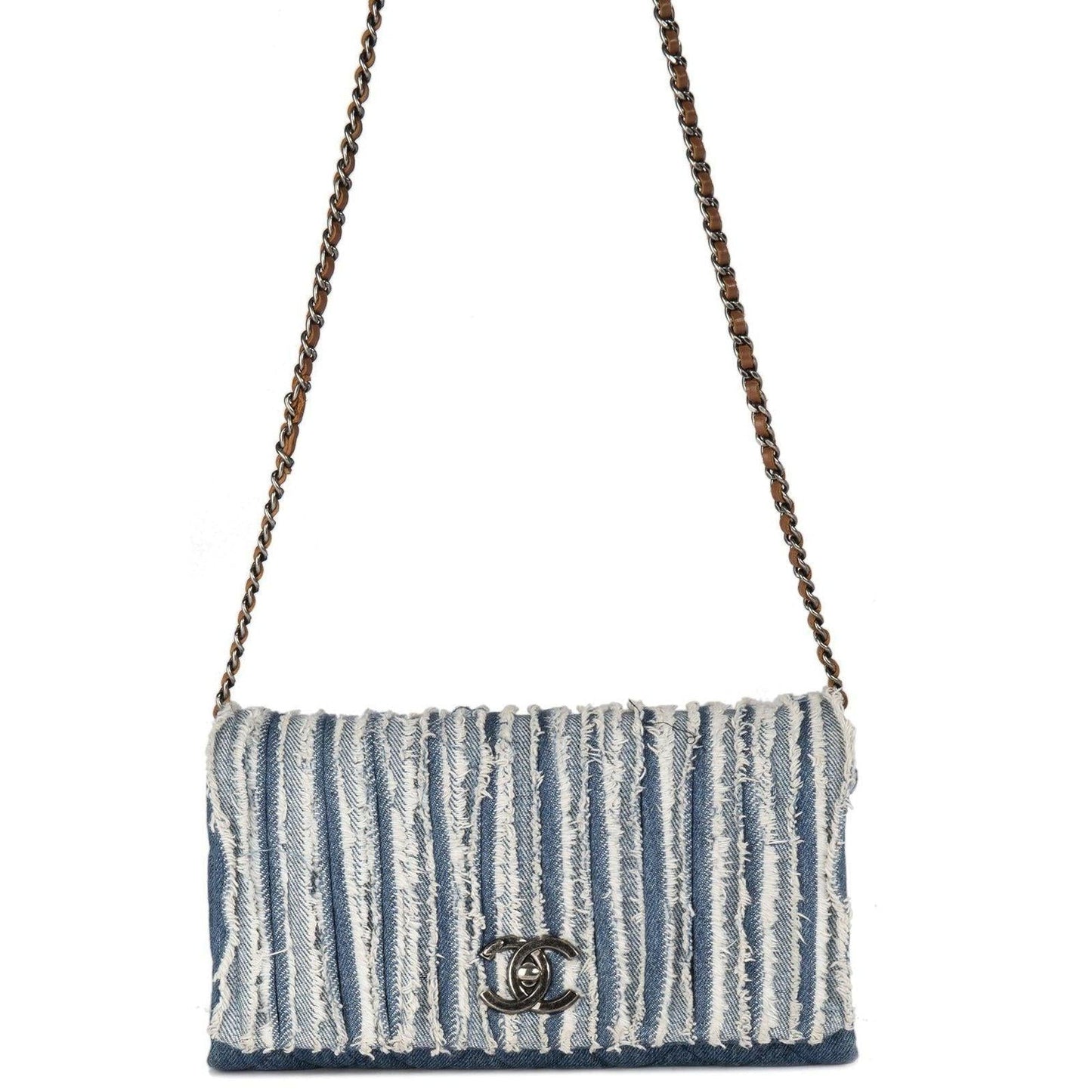 Chanel Denim Fringe Medium Flap Bag