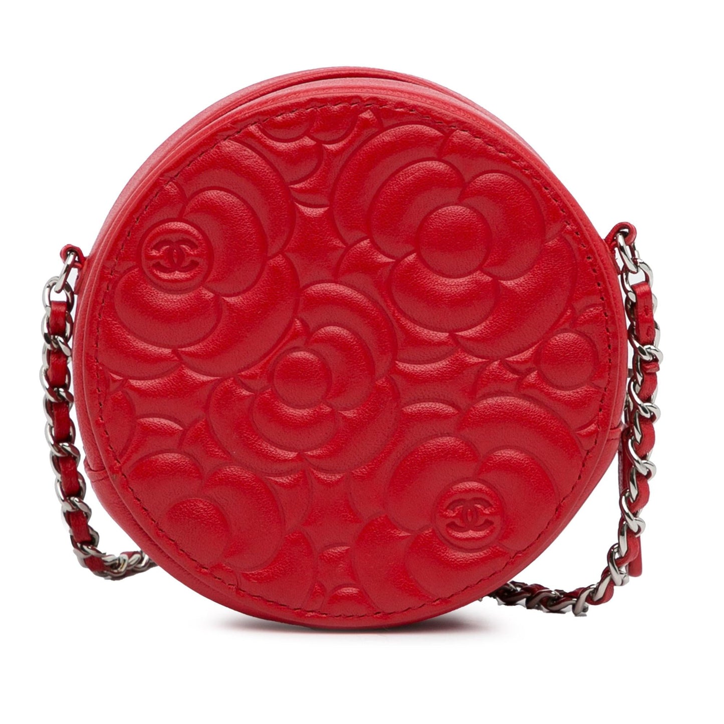 Chanel Goatskin Camellia Round Crossbody (SHG-CAN8CG)