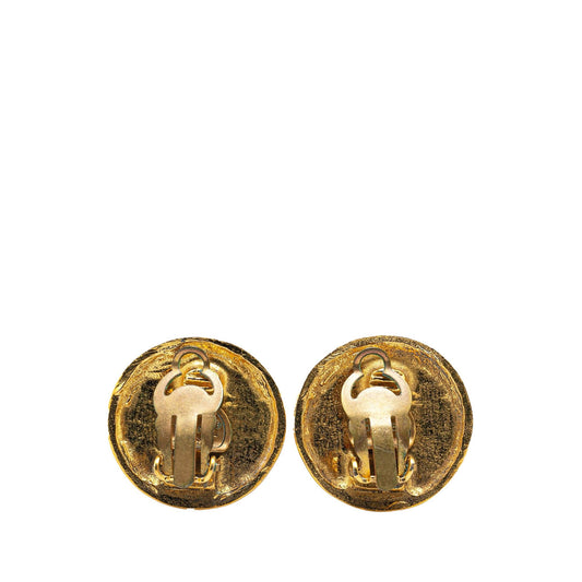 Chanel Gold Plated CC Clip On Earrings