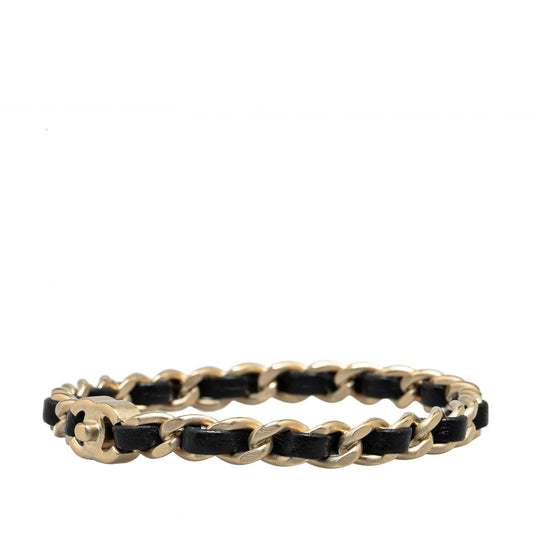 Chanel Gold Plated CC Turnlock Bangle Bracelet