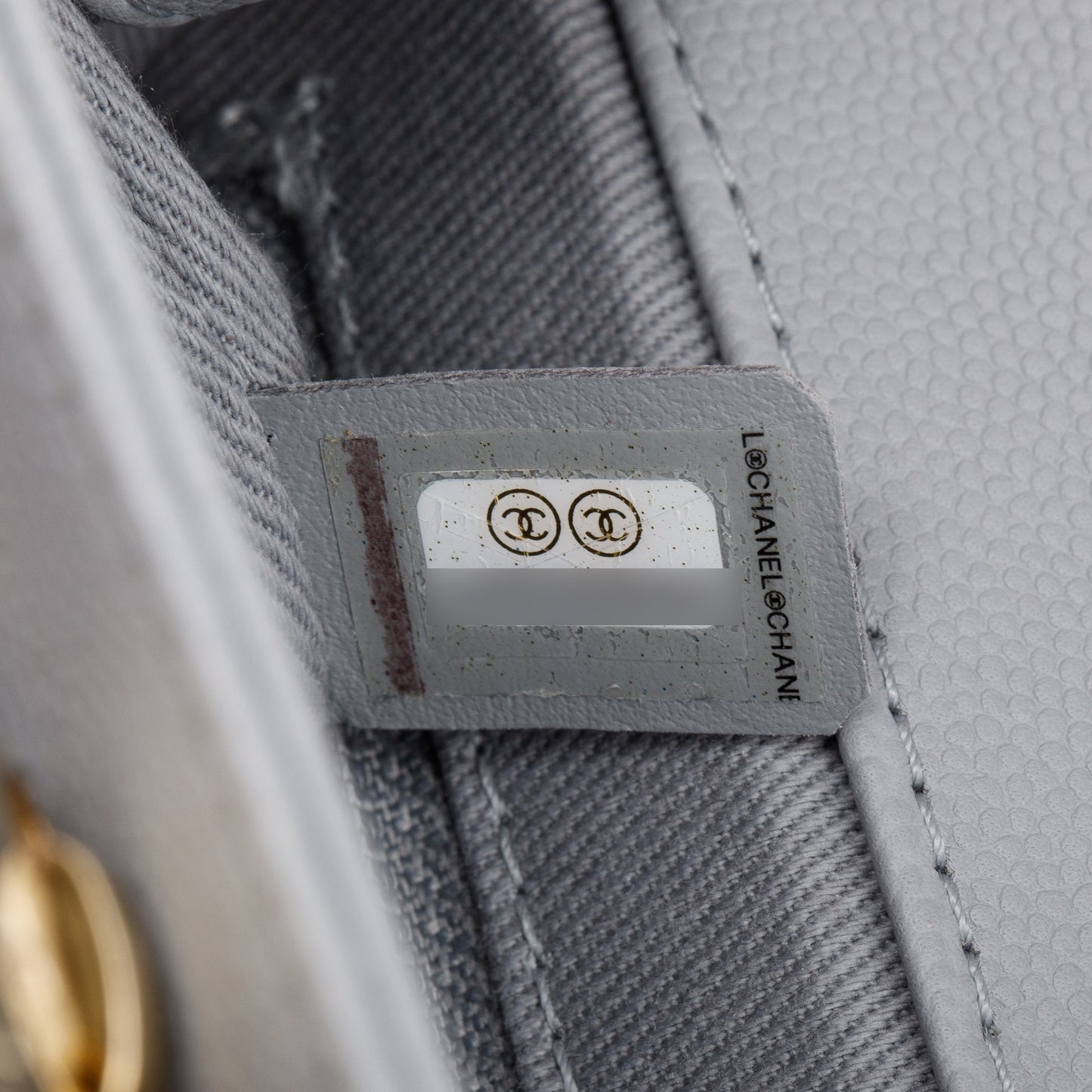 Chanel Grey Caviar Leather Small Business Affinity Flap Bag