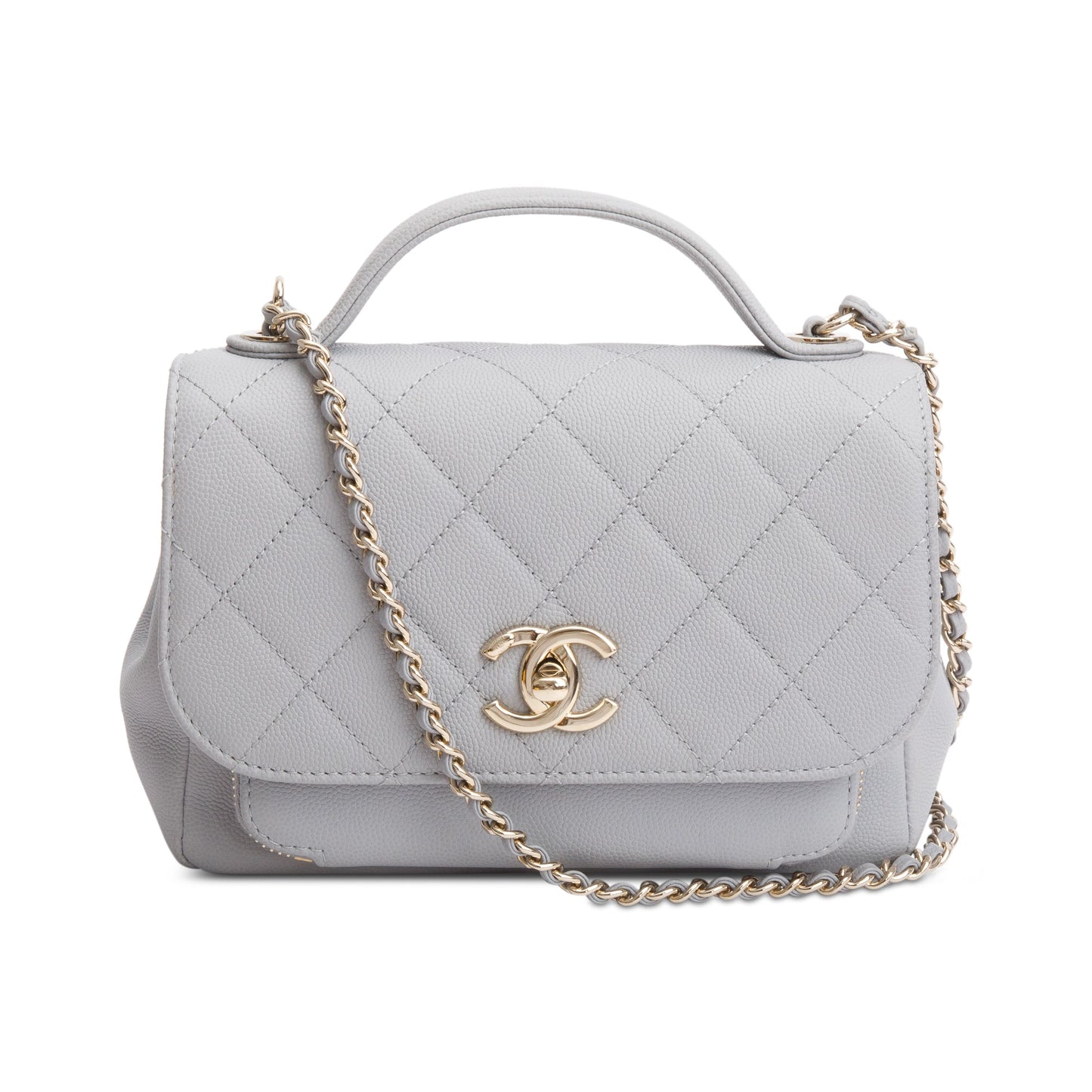 Chanel Grey Caviar Leather Small Business Affinity Flap Bag