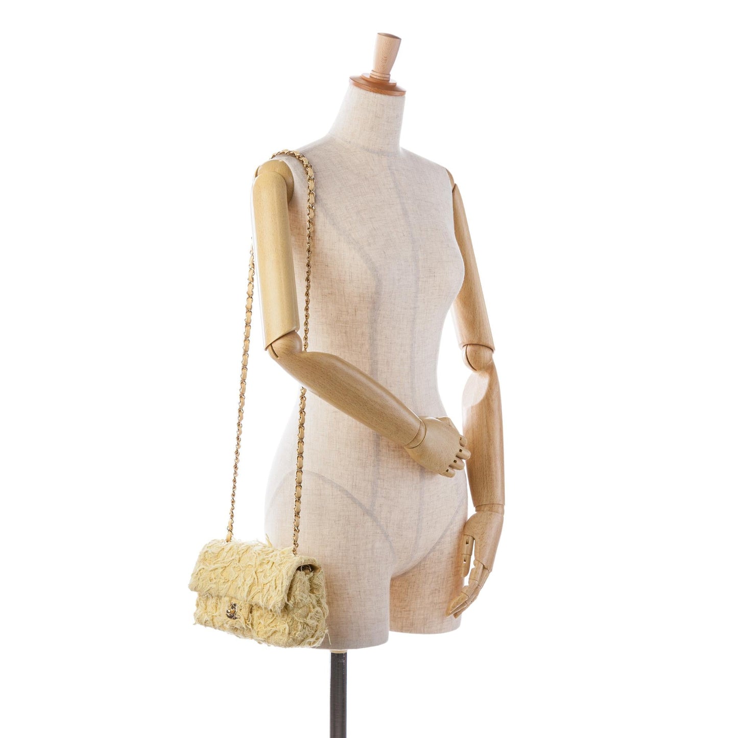 Chanel Mini Rectangular Classic Tweed Fringed Single Flap (SHG-yWp89N)