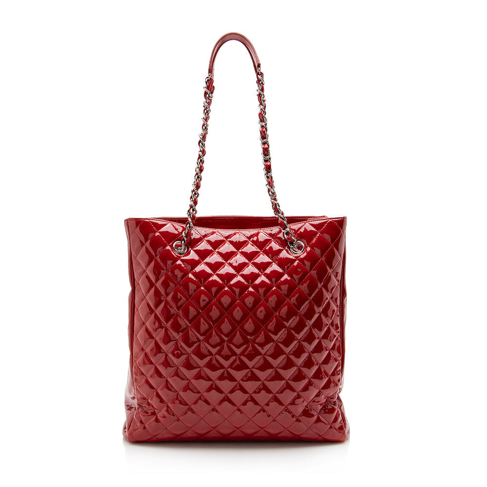 Luxury Chanel Patent Leather North South Tote (SHF-15687)