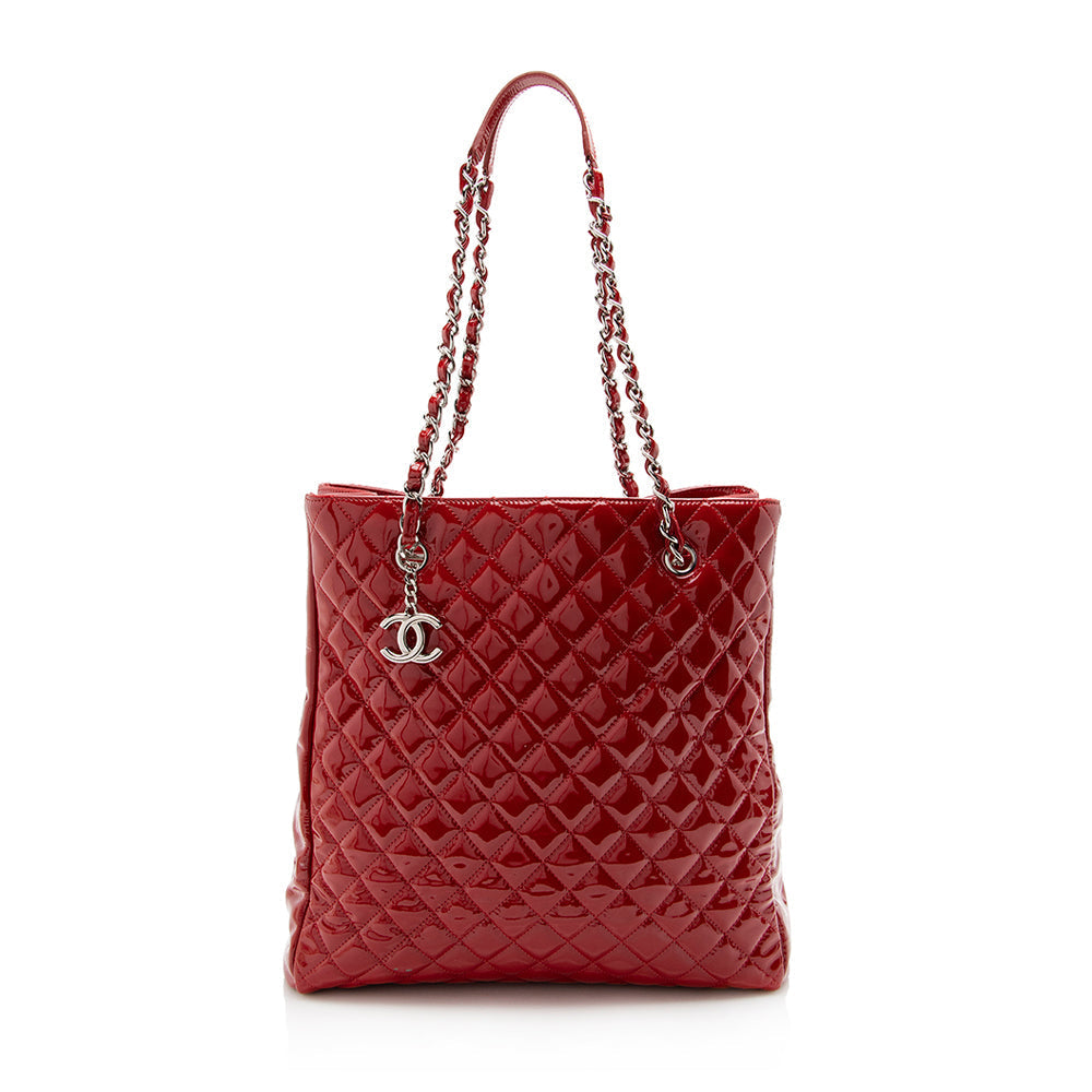 Luxury Chanel Patent Leather North South Tote (SHF-15687)
