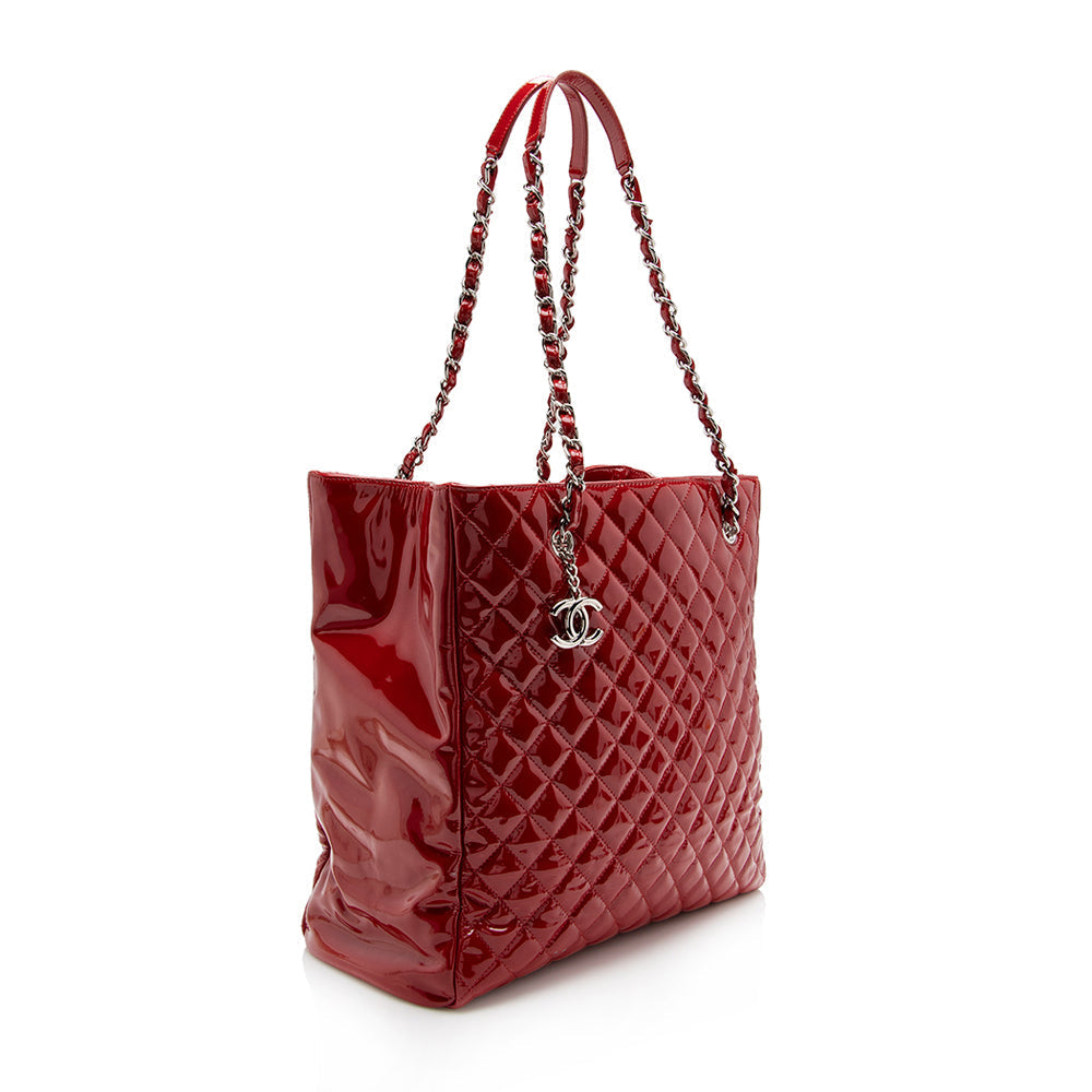 Luxury Chanel Patent Leather North South Tote (SHF-15687)