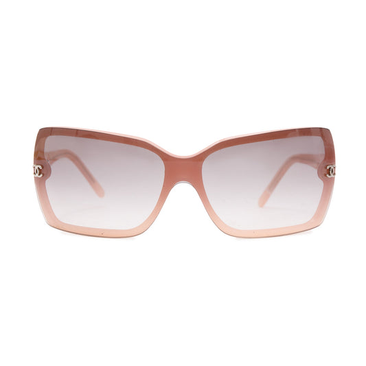 Chanel Pink CC Logo Gradient Oversize Sunglasses