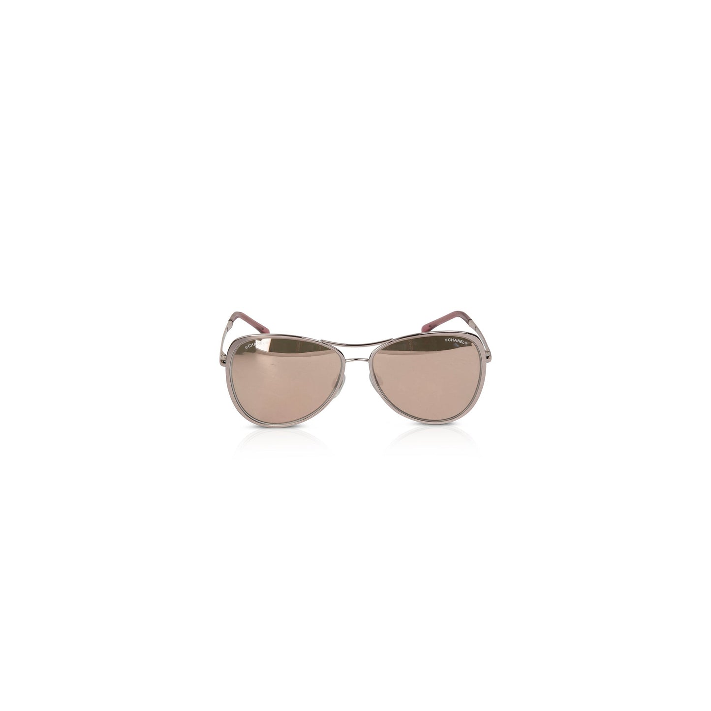Chanel Pink Mirrored Pilot Sunglasses
