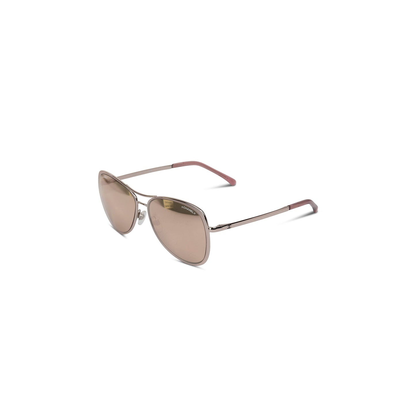 Chanel Pink Mirrored Pilot Sunglasses
