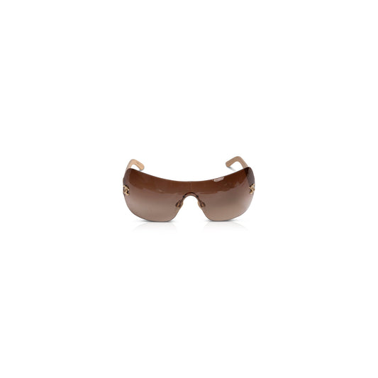 Chanel Quilted Leather Shield Sunglasses