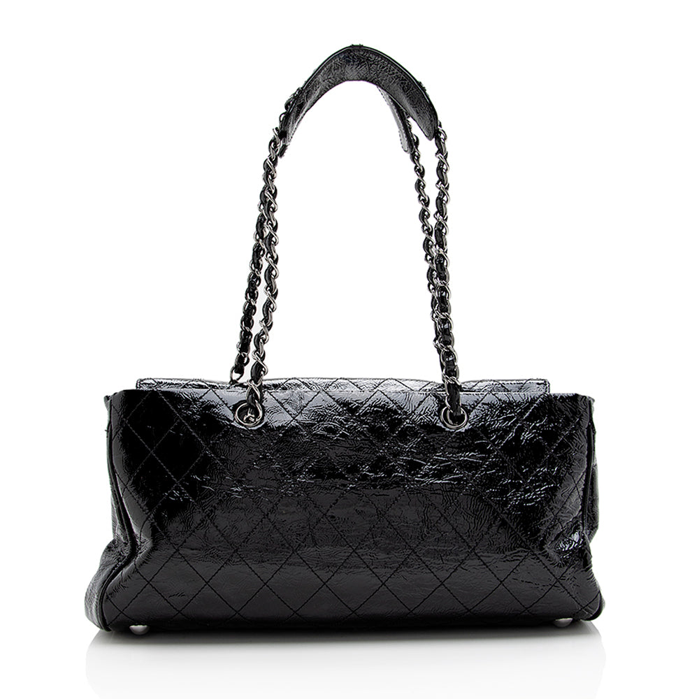 Luxury Chanel Quilted Patent Leather Ritz Flap Bag (SHF-17954)